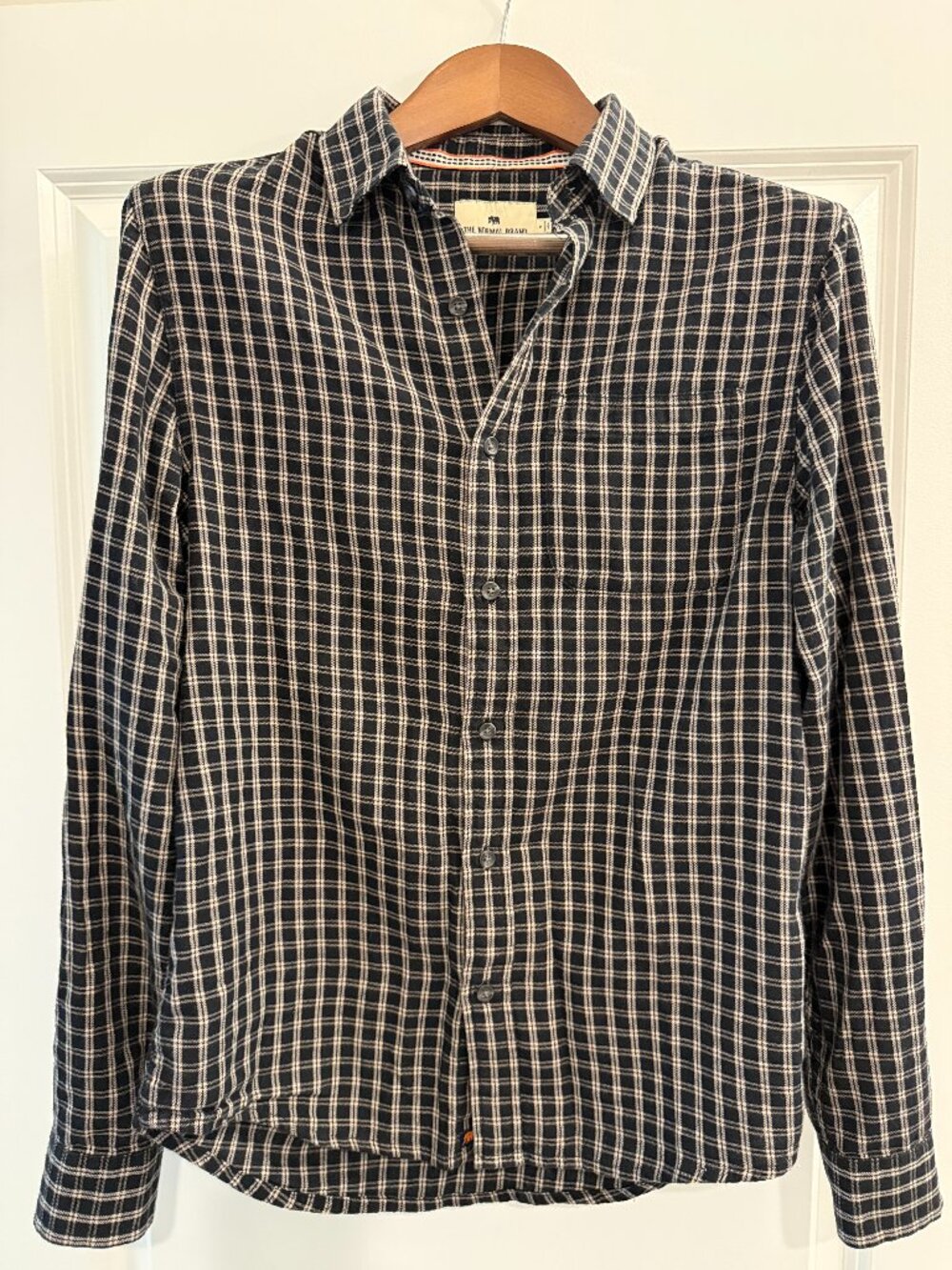 The Normal Brand Black Checkered One Pocket Flannel Small Men's Shirt Comfy